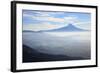 Oregon, Hood River, Aerial Landscape Smoke in the Hood River Valley-Rick A Brown-Framed Photographic Print