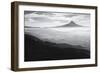 Oregon, Hood River, Aerial Landscape Smoke in the Hood River Valley-Rick A Brown-Framed Photographic Print