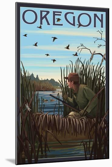 Oregon - Hunter and Lake-Lantern Press-Mounted Art Print