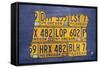 Oregon License Plate Map-Design Turnpike-Framed Stretched Canvas