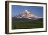 Oregon. Mount Hood National Forest, evening light on north side of Mound Hood and conifer forest.-John Barger-Framed Photographic Print