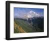 Oregon. Mount Hood NF, Mount Hood Wilderness, Drifting clouds obscure west side of Mount Hood-John Barger-Framed Photographic Print