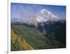 Oregon. Mount Hood NF, Mount Hood Wilderness, Drifting clouds obscure west side of Mount Hood-John Barger-Framed Photographic Print