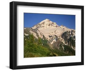 Oregon. Mount Hood NF, Mount Hood Wilderness, evening light on the west side of Mount Hood-John Barger-Framed Photographic Print