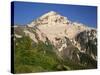 Oregon. Mount Hood NF, Mount Hood Wilderness, evening light on the west side of Mount Hood-John Barger-Stretched Canvas