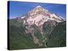 Oregon. Mount Hood NF, Mount Hood Wilderness, west side of Mount Hood and densely forested slopes-John Barger-Stretched Canvas