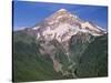 Oregon. Mount Hood NF, Mount Hood Wilderness, west side of Mount Hood and densely forested slopes-John Barger-Stretched Canvas