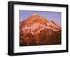 Oregon. Mount Hood NF, Mount Hood Wilderness, west side of Mount Hood reddens at sunset.-John Barger-Framed Photographic Print