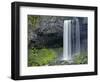 Oregon. Mount Hood NF, Tamanawas Falls with moss-covered rocks at it's base is formed-John Barger-Framed Photographic Print