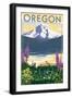 Oregon - Mountain and Lake-Lantern Press-Framed Art Print