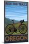 Oregon, Mountain Bike, Ride the Trails-Lantern Press-Mounted Art Print