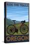 Oregon, Mountain Bike, Ride the Trails-Lantern Press-Stretched Canvas