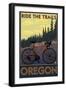 Oregon, Mountain Bike, Ride the Trails-Lantern Press-Framed Art Print