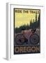 Oregon, Mountain Bike, Ride the Trails-Lantern Press-Framed Art Print