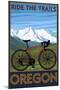 Oregon, Mountain Bike, Ride the Trails-Lantern Press-Mounted Art Print