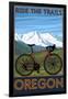 Oregon, Mountain Bike, Ride the Trails-Lantern Press-Framed Art Print