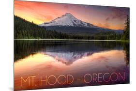Oregon - Mt. Hood-Lantern Press-Mounted Art Print