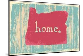 Oregon Nostalgic Rustic Vintage State Vector Sign-one line man-Mounted Art Print