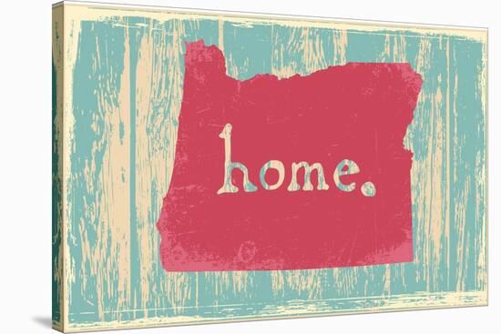 Oregon Nostalgic Rustic Vintage State Vector Sign-one line man-Stretched Canvas