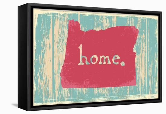 Oregon Nostalgic Rustic Vintage State Vector Sign-one line man-Framed Stretched Canvas