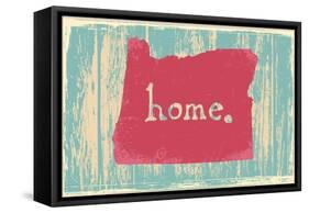 Oregon Nostalgic Rustic Vintage State Vector Sign-one line man-Framed Stretched Canvas