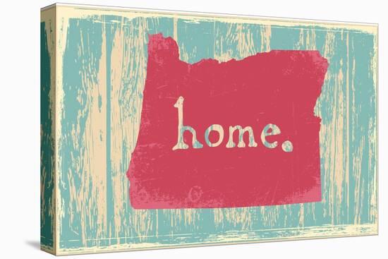 Oregon Nostalgic Rustic Vintage State Vector Sign-one line man-Stretched Canvas