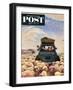 "Oregon or Bust" Saturday Evening Post Cover, August 4, 1951-John Clymer-Framed Giclee Print