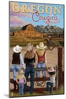 Oregon - Oregon Cowgirls-Lantern Press-Mounted Art Print