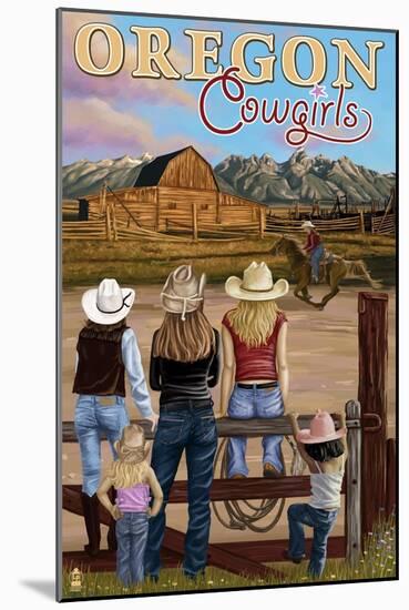 Oregon - Oregon Cowgirls-Lantern Press-Mounted Art Print