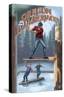 Oregon, Oregon Lumberjacks-Lantern Press-Stretched Canvas