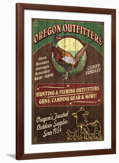 Oregon Outfitters - Pheasant-Lantern Press-Framed Art Print