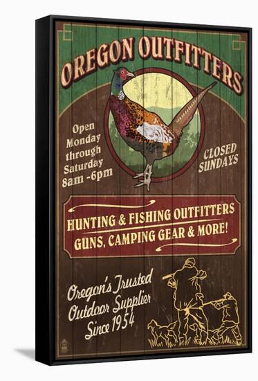 Oregon Outfitters - Pheasant-Lantern Press-Framed Stretched Canvas
