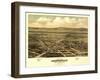 Oregon - Panoramic Map of Jacksonville-Lantern Press-Framed Art Print