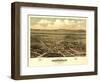 Oregon - Panoramic Map of Jacksonville-Lantern Press-Framed Art Print