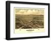 Oregon - Panoramic Map of Jacksonville-Lantern Press-Framed Art Print