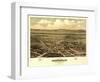 Oregon - Panoramic Map of Jacksonville-Lantern Press-Framed Art Print