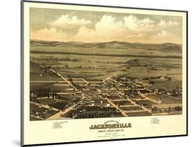 Oregon - Panoramic Map of Jacksonville-Lantern Press-Mounted Art Print