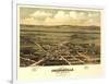 Oregon - Panoramic Map of Jacksonville-Lantern Press-Framed Art Print