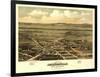 Oregon - Panoramic Map of Jacksonville-Lantern Press-Framed Art Print