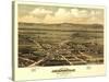 Oregon - Panoramic Map of Jacksonville-Lantern Press-Stretched Canvas