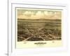 Oregon - Panoramic Map of Jacksonville-Lantern Press-Framed Art Print