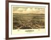 Oregon - Panoramic Map of Jacksonville-Lantern Press-Framed Art Print