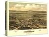 Oregon - Panoramic Map of Jacksonville-Lantern Press-Stretched Canvas