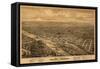 Oregon - Panoramic Map of Salem-Lantern Press-Framed Stretched Canvas