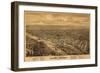 Oregon - Panoramic Map of Salem-Lantern Press-Framed Premium Giclee Print