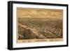 Oregon - Panoramic Map of Salem-Lantern Press-Framed Premium Giclee Print