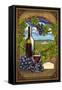 Oregon - Pinot Noir-Lantern Press-Framed Stretched Canvas