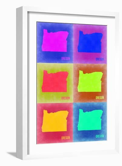 Oregon Pop Art Map 2-NaxArt-Framed Art Print