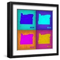 Oregon Pop Art Map1-NaxArt-Framed Art Print