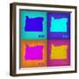 Oregon Pop Art Map1-NaxArt-Framed Art Print